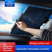 Parasol para Parabrisas Delantero de Coche, Lámina de Aluminio Aislante del Calor, Retráctil Automático, Plegable, con Ventosa