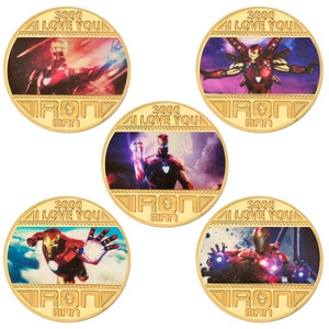 Moneda Conmemorativa <span class=keywords><strong>de</strong></span> Iron Man <span class=keywords><strong>de</strong></span> <span class=keywords><strong>Marvel</strong></span> Heroes, Recuerdo, Moneda <span class=keywords><strong>de</strong></span> Hierro Fundido, Insignia Metálica, Artesanía Metálica, Empaquetada Individualmente - Product Image 2