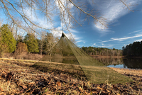 Moustiquaire de camping d'été quatre portes 100% polyester pliable légère portable pour lit de camping, pêche, randonnée 220x120x100cm