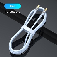 Câble de données de charge rapide PD 100w Gild transparent en nylon tressé Type C vers Type C pour iPhone OnePlus Xiaomi Samsung Téléphone portable