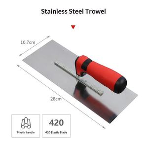 Steel Hand Plaster Scraper 355mm Square End With Red Plastic Handle Industrial Grade DIY Tool - Product Image 2