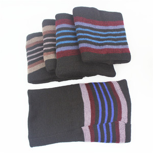 Cache-cou rayé en tricot mélangé multicolore, tricoté à la main, chaud, pour homme, automne-hiver - Product Image 2