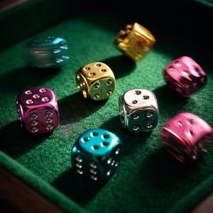 Dés en acrylique électroplaqué brillant à coins arrondis, thème Mahjong créatif, pour fournitures de bar, dés de bonne qualité - Product Image 1