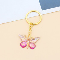Porte-clés papillon en métal irisé dégradé, best-seller, créatif, sac à écouteurs pour fille, à suspendre
