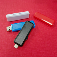 Clé USB OTG en métal de type C, design coulissant, USB-A Type-C, logo personnalisé, vente en gros, clé USB publicitaire, cadeau d'entreprise