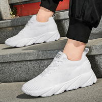 Chaussures de course décontractées pour hommes et femmes, en mesh respirant, antidérapantes, légères, à lacets, blanches, pour la marche