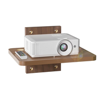 Étagère murale flottante moderne en bois brun réglable pour téléviseur, rangement pour projecteur, lecteur DVD, console de jeu, câbles, salle de bain et cuisine