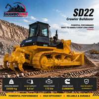 Bulldozer sur chenilles SD22 238HP à commande hydraulique précise, toutes conditions météorologiques, pour manutention d'agrégats, remblayage et travaux de terrassement, équipement avec moteur