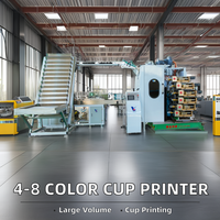 Machine d'impression offset 7 couleurs entièrement automatique haute performance pour gobelets en plastique jetables / Imprimante couleur pour motifs de gobelets à café en plastique