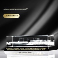 Ornements en cristal sur mesure fabriqués en Chine, gravure laser 3D de caractères pour modèles architecturaux d'entreprise, souvenirs d'anniversaire
