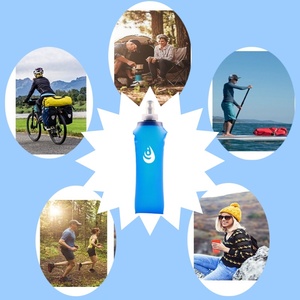 Bouteille <span class=keywords><strong>d</strong></span>'<span class=keywords><strong>eau</strong></span> de sport pliable portable personnalisée en TPU de qualité alimentaire pour la course à pied, le camping, la randonnée et l'escalade, logo et couleur personnalisables - Product Image 4
