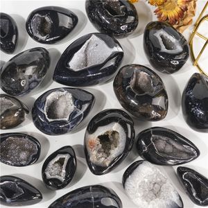 Huevo de Ágata Negra Natural al por Mayor para la Fabricación de Joyas, Decoración del Hogar y Oficina, Regalos Festivos, Halloween - Product Image 4