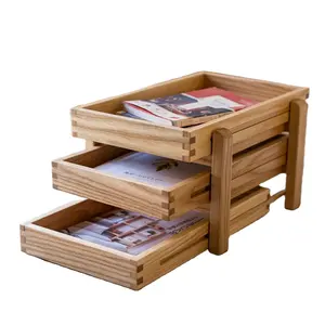 Оптовая продажа деревянных стеллажей для журналов для стола ручной работы Держатели и стеллажи для хранения газет