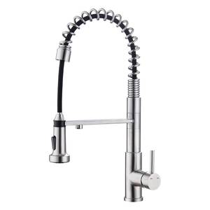 304 Stainless Steel Drinking Water 3 Way Kitchen Faucet with Pull Down Spray Head - Product Image 1