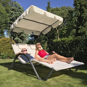 2 Positions <span class=keywords><strong>Jardin</strong></span> Loisirs Soleil <span class=keywords><strong>Lit</strong></span> Transat <span class=keywords><strong>Auvent</strong></span> <span class=keywords><strong>avec</strong></span> Oreiller pour Les Couples pour Se Détendre - Product Image 1