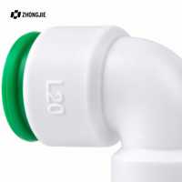 Raccord coudé PP à emboîtement rapide 90 degrés 20 mm à 63 mm, raccord rapide sans soudure pour tuyau d'eau, joint de plomberie