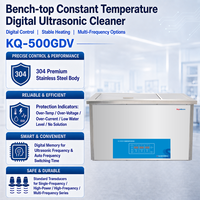 Limpiador Ultrasónico Digital KQ-500GDV de 500W con Temperatura Constante, Calentamiento y Enfriamiento, Tanque de Acero Inoxidable 304 para Lavado de Piezas Industriales y de Laboratorio