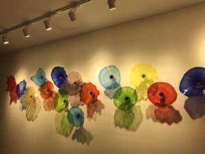 शीर्ष डिजाइन नीले कला फूल हाथ से बने मुरानो ग्लास थाली दीवार प्रकाश दीवार मस्तक का नेतृत्व किया - Product Image 5