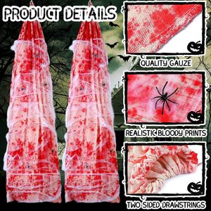 Bolsa de Cadáver Sangrienta de Halloween, Accesorio de Gasa con Manchas de Sangre, Bolsa Colgante Aterradora para Decoración de Fiestas en Casas Encantadas - Product Image 4