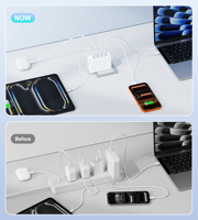 Chargeur mural multi-ports HNT 140W GaN 2A2C, adaptateur secteur rapide, matériau ABS+PC ignifuge, prise universelle pour MacBook et iPhone