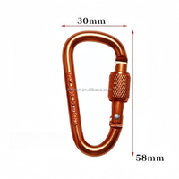 Boucle de verrouillage de corde à vent en forme de D en alliage d'aluminium pour l'extérieur 6cm mousqueton rapide porte-clés mousqueton pour accessoires de sac à dos