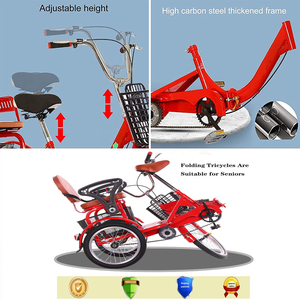 LEWEE Nuovo Design Triciclo Pieghevole per Adulti Bicicletta a 3 Ruote per Anziani con Cestino e Sedile Posteriore - Product Image 2
