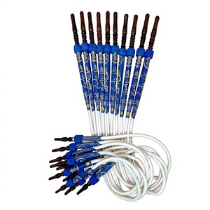 Tuyau de chicha original KM Gun Design – Lavable, traditionnel, finition laquée métallique égyptienne (Noir, Bleu, Rouge) - Product Image 1