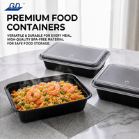 Conteneur alimentaire moderne en plastique de qualité alimentaire, réutilisable, sans BPA, avec couvercle, boîte à emporter jetable pour micro-ondes, vente en gros