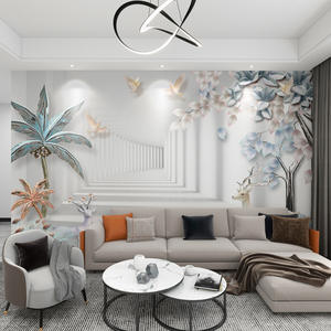 Papier peint 3D Moderne Nordique Elk Tv Fond Revêtement Mural Salon Papier Peint Film Et Télévision Revêtement Mural - Product Image 1