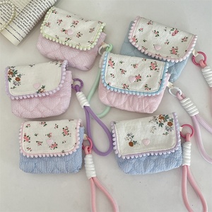 Moda piccola borsa floreale in cotone portachiavi portachiavi simpatici borse per auricolari portamonete portamonete portamonete - Product Image 3