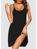 Chemise de nuit ample sans manches à fines bretelles pour femme