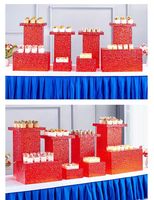 Porte-vêtements moderne en plastique rouge écologique présentoir en acrylique pour dessert banquet buffet pause thé table de rangement pour vêtements