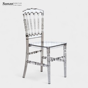 Chaise Napoléon élégante en résine transparente grise pour événements de mariage modernes et sièges de banquet de salle de bal d'hôtel de luxe - Product Image 6