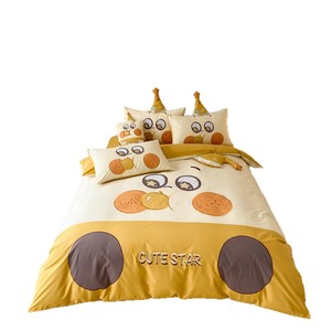 <b>Cute</b> Star Kids Bedding Set Cotton Reactive Printing Embroidered Four Seasons 40s Count For Children - Product Image 5
