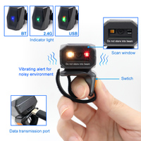 Escáner de Código de Barras Xincode Ring Handy, Lector de Códigos de Barras 2D de Dedo para Inventario, Mini Escáner de Código QR Inalámbrico Portátil de Bolsillo