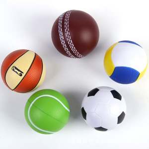 Balle anti-stress en forme de cricket personnalisable avec logo imprimé en PU, anti-mousse, pour la relaxation - Product Image 1