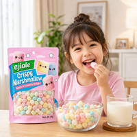 Bonbons guimauves croustillants couleur macaron, coque croquante, centre moelleux, emballage personnalisé OEM, collation pour enfants, garniture pour desserts et café, en vrac