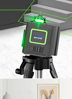 Outils de cloison sèche à ligne croisée rotative à 360°, niveau laser à 5 lignes vertes pour alimentation industrielle, nivellement DIY avec une distance de travail de 30 m