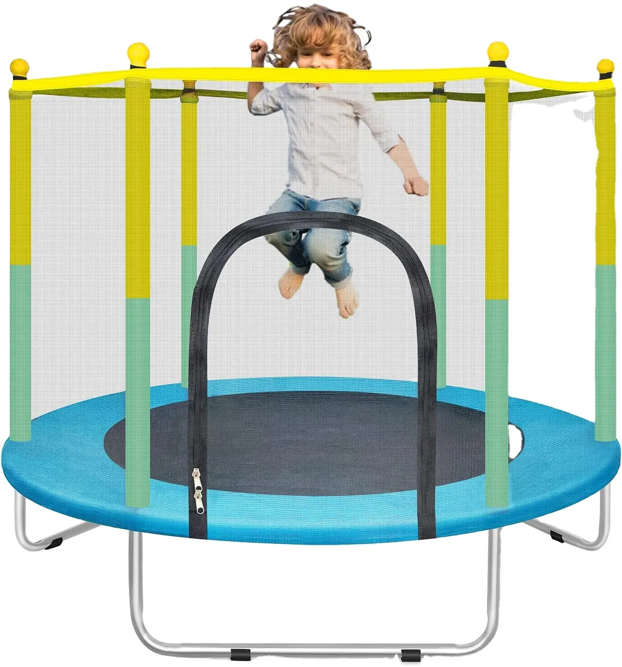 Prezzo economico 55 "trampolino per bambini all'aperto per interni piccolo trampolino con custodia di sicurezza