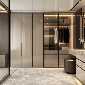 Armoire de luxe légère à portes en verre armoires de personnalisation <span class=keywords><strong>chambre</strong></span> à <span class=keywords><strong>coucher</strong></span> portes coulissantes modernes dessins animés armoires <span class=keywords><strong>commode</strong></span> de <span class=keywords><strong>chambre</strong></span> à <span class=keywords><strong>coucher</strong></span> en verre - Product Image 1