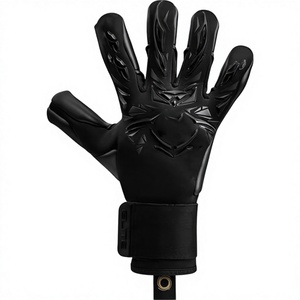 Guantes de Portero de Fútbol de Neopreno y Caucho con Diseño Personalizado Alemán en Látex Negro y Blanco, con Dedos Negativos Inyectados y Extensibles - Product Image 1