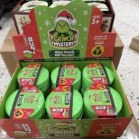 Ensemble de Noël : Jouet sensoriel anti-stress vert en forme de boulette, en TPR et pectine, à remontée lente, à presser
