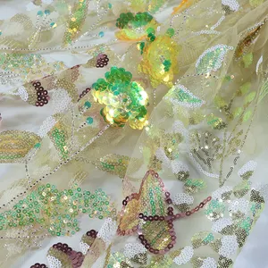 Party Ornament Mesh Wholesale Price 3D Flower Lace Dubai Fabric Embroidery Lace