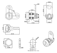 Serrures haute sécurité JK508 pour boîtes à outils de camions, serrures à came à clés différentes, serrures pour portes en bois, carte mémoire, alliage de zinc 19*16mm GPRS
