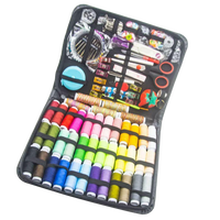 Ensemble de couture portable en cuir de 229 pièces, grand format, avec boîte, pour couture à la main, cadeaux d'anniversaire pour femmes, vente en gros