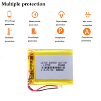 Batterie au lithium polymère de taille 124050 3,7 V 3000 mAh avec carte pour tablette GPS, PC, produits numériques avec connecteur PH 2.0