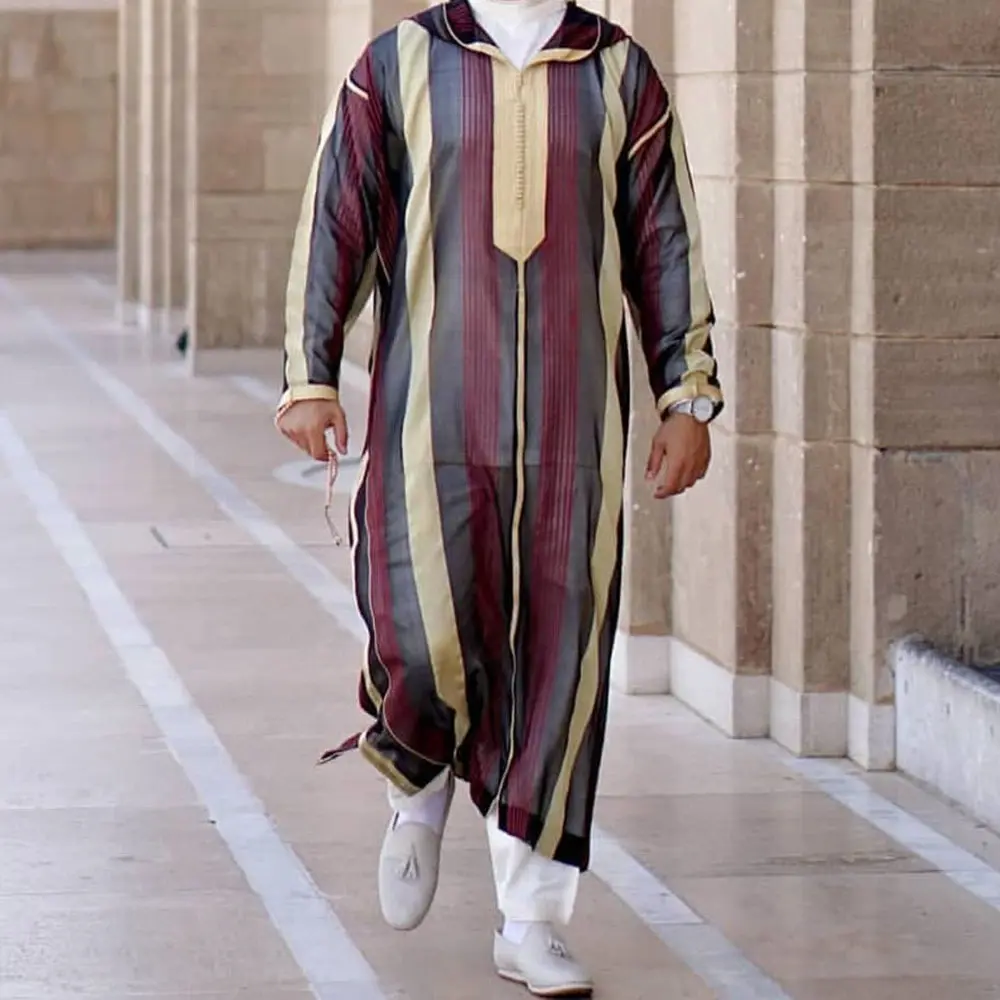 M-4XL nouveau Style ethnique africain hommes à capuche Ramadan Robe caftan Abaya dubaï turquie vêtements islamiques mâle décontracté Robe ample
