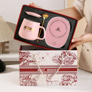 Hadiah cangkir, kontrol suhu 55 derajat panas kopi keramik set hadiah listrik pengisian cangkir hangat hadiah pernikahan untuk tamu - Product Image 5