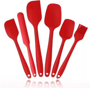 One Piece Design 6-Piece Silicone Spatula Set with Stainless Steel Core Silicone Spatula for Cooking, Baking and Mixing