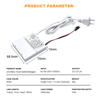AC100-265V 24W Dimmable Single/3 Warna Opsional Saklar Sensor Sentuh LED Cermin dengan Defogger untuk Cermin Kamar Mandi Hotel